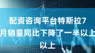 配资咨询平台特斯拉7月销量同比下降了一半以上